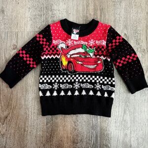 Disney Cars Lightning McQueen Toddler Holiday Graphic Crewneck Sweater